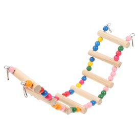 WOONEKY Ladder Bird Parrot Toys Bird Perch Stand Platform Hanging Bird Toys Hamster Bridge Bird Swing Toys Bird Cage Stand Hamster Toys Small Bird Toys Parakeet Birds Chew Wood