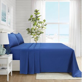 CHARKHAH Polycotton Flat Sheets with Single Double King Size Bed Ultra Soft Plain Top Sheet Dyed in Trendy Colors Hotel Collection Sheets Ideal for Winter & Summer Bedding (Royal-Blue, Single)