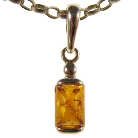 Baltic amber and sterling silver 925 cognac pendant (no chain)