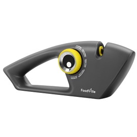 FoodVille 5 in 1 Knife Sharpener with 5 Stages including Tungsten, Diamond, Ceramic for Scissors and All Kinds of Kitchen Knives with Straight and Serrated Blades