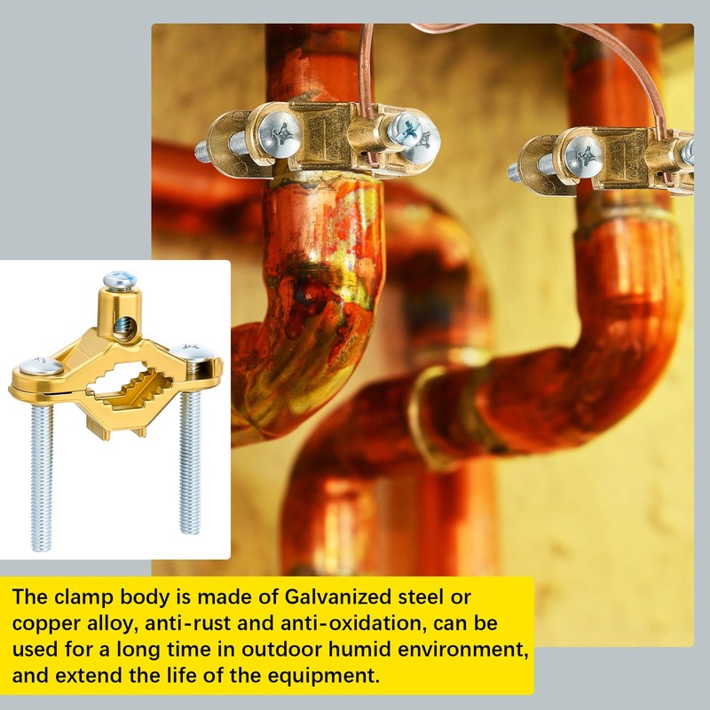 Shimeyao 2 Pcs Water Heater Bonding Kit 1/2"-1" Ground Clamp