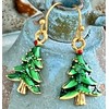 Festive Gold and Green christmas Earrings Christmas Holidays. Jewelry Earrings