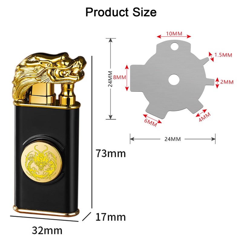 Torch Lighter, Embossed Dragon Cool Lighters - Windproof Adjustable Jet