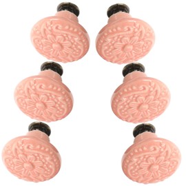 Operitacx 6pcs Ceramic Drawer Knobs Simple Country Style Cabinet Pull Handles Color Glaze for Kitchen and Bathroom