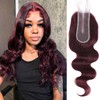 ALHER Dark Burgundy 2X6 HD Lace Closure Human Hair Body