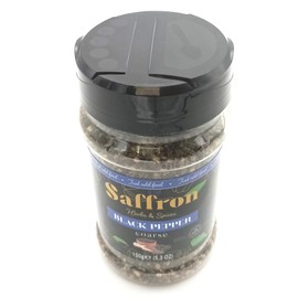 Saffron Herbs & Spices - Coarse Black Pepper in Easy-Dispense Tub, Kosher Certified, 150g/5.3oz – Bold, Aromatic Flavour, Ideal for Cooking, Seasoning, Grilling, Soups, Stews, and Garnishing