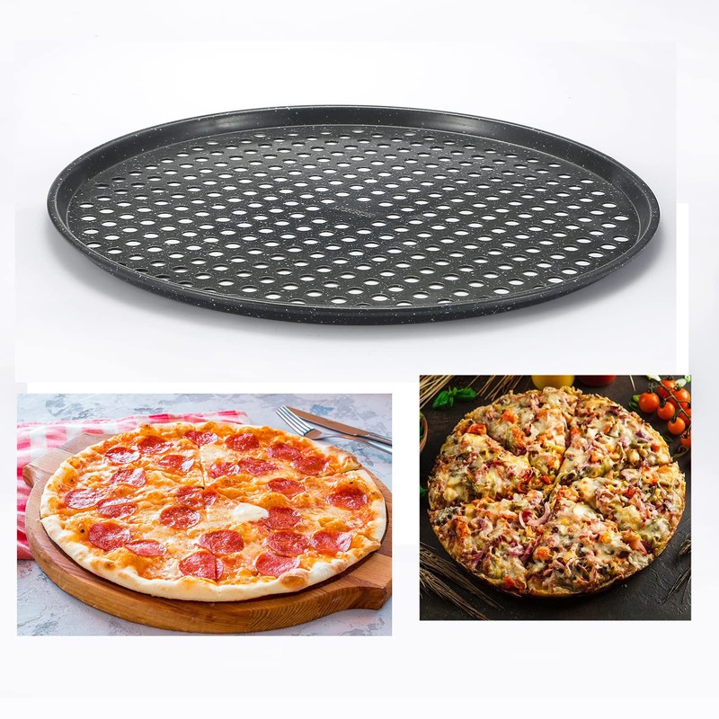 Monfish 14 inch Pizza Pan with holes 2 pack perforated