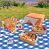 4 Pack Blue Gingham Tablecloths, Blue and White Checkered Tablecloths