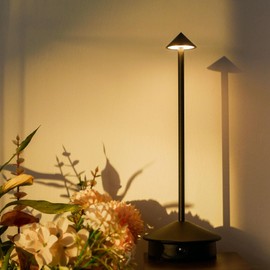 Mokexi 2 Pack Cordless LED Table Lamp, Rechargeable 5200mAH Battery Operated Lamp for Decor, 3 Color Stepless Dimming Desk Lamps, for Restaurant, Bedroom, Outdoor Camping, Coffee Shop, Night Light