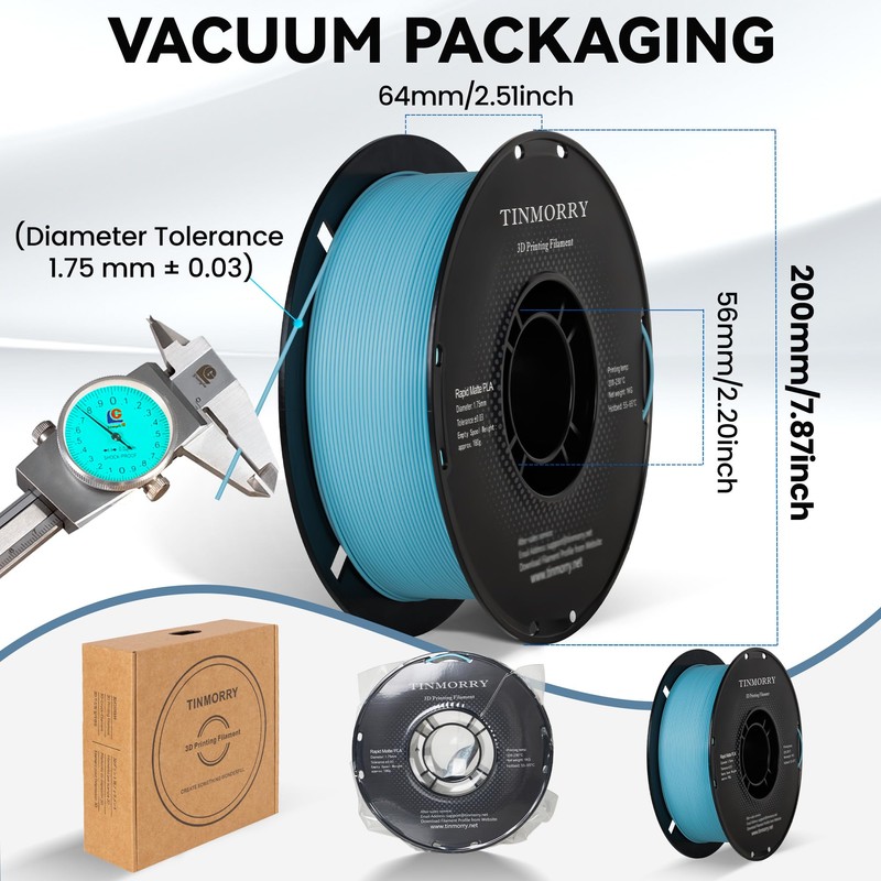 TINMORRY Matte PLA Filament 1.75mm, Matte Surface 3D Printer Filament,