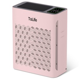 ToLife Air Purifiers for Home Large Room Up to 1295 Ft² with PM 2.5 Display Air Quality Sensor, Auto Mode, Timer, HEPA Air Purifier for Bedroom Filters Smoke, Pollen, Pet Dander, Allergies, Black