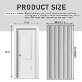 Peryiter Soundproof Blanket Thermal Insulated Door Curtain Thicken Cotton Warm Soundproofing Door Cover Warm Cold Protection for Living Room Garage Front Door Patio Kitchen(38 x 80 Inches)