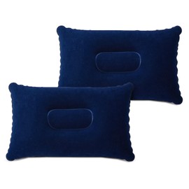 flintronic 2Pcs Inflatable Pillows, Ultralight Camping Pillows, Portable Compact Blow Up Pillows for Neck & Lumbar Support, Perfect for Travel, Camping, Outdoors, Fishing, Beach，Navy