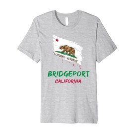Bridgeport California Paint Splatter Flag Vacation Souvenir Premium T-Shirt