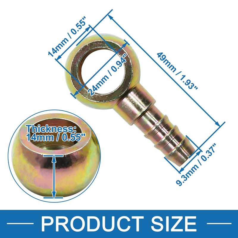 A ABSOPRO Banjo Fitting Fuel Brake Pipe Connector 5/16 Inch