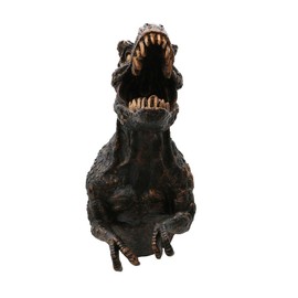 Marimu Polyresin Dinosaur Wall Bust, 12.2"H T-rex Sculpture, Copper Color, Wall Hanging Home Decor
