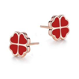 MIKAMU Women's Earrings, Finest, 925 Silver, Popular, Clover, Good Luck, Jewelry, Comes with Exclusive Box, Silver