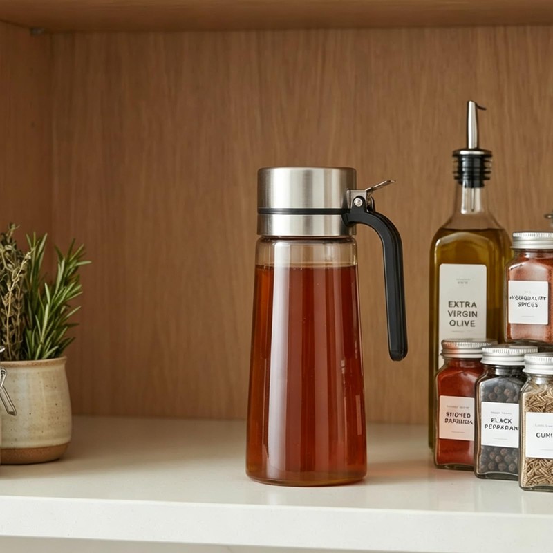 Pethiy Honey Dispenser,21 oz Glass Honey Pot Syrup Dispenser with