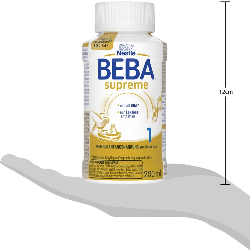 Nestlé BEBA Supreme 1 Initial Milk: Ready-to-Drink Portion Bottles with