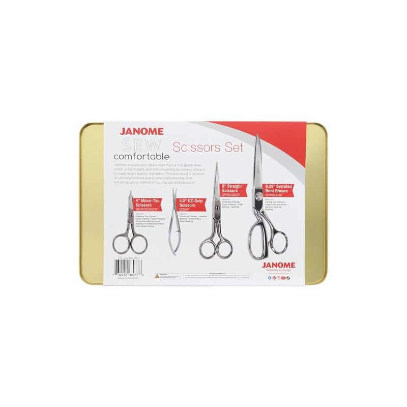 Janome Sew Comfortable 4pc Scissors Set