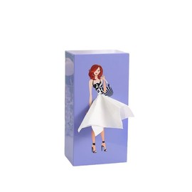 Zacruch Funny Lady Skirt Tissue Box Holder - Vintage Design for Facial Tissues, Napkins - Perfect for Office, Living Room, Bedroom, Bathroom Decor (Blue)