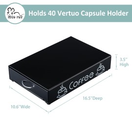 Nespresso Pod Holder Pod Drawer Cabinet Pod Storage Rack For Counter,10.6'' Wide by 16.5'' Deep by 3.5'' High (30 Pods)