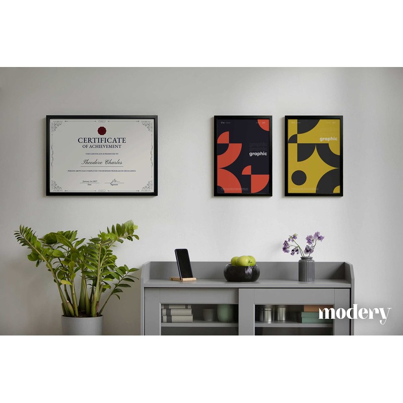 Modery Picture Frame A4 Black for Photos and Posters, Wooden