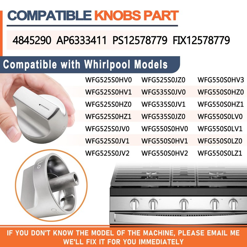 W11239985 Stove Knob Replacement for Whirlpool Gas Range Control Knobs,