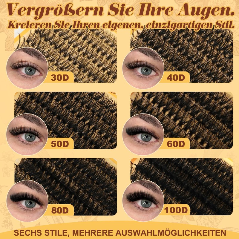 QUEWEL Cluster Lashes, 6 Styles, Pack of 600, Individual Eyelashes,