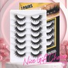 Veleasha False Eyelashes Wispy Faux Mink Lashes Fluffy Handmade Fake