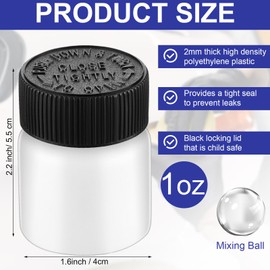 Maxcheck 180 Pcs Empty Touch Up Paint Bottles Container 1oz 30ml Reusable Small Paint Bottles with Brush Applicator and Mixing Ball for Fix Chips Scratches Auto Car