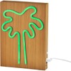 Adesso SL3720-12 Wood Framed Neon Palm Tree Table/Wall Lamp, Brown