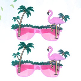 2PCS flamingo party eyeglasses hawaiian party eyewear trendy sunglasses hawaiian party glasses Holiday sunglasses palm Tree eyeglasses makeup gadgets makeup glasses Parrot photo