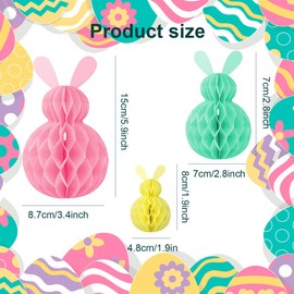 Easter Decorations Hanging Tree Paper Bunny Honeycomb Ball Hanging Pendant Ornament Easter Party Favors, Easter Table Decorations,Spring Decorations