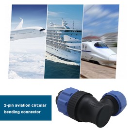 SING F LTD RV 2 Pin Aviation Circular Connector 12V 30A Power Compatible with Bluetti AC200MAX Waterproof IP68 Outdoor SP2111 2-Pin Aviation Circular Connector Right Angle