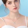LWXIE Diamond Cat Necklace for Women 925 Sterling Silver Cat