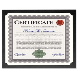 Plain Black Certificate Holder - Set of 10, 9-1/2" x 12" Folded with Diecut Corners on 80 lb. Linen Cover Stock