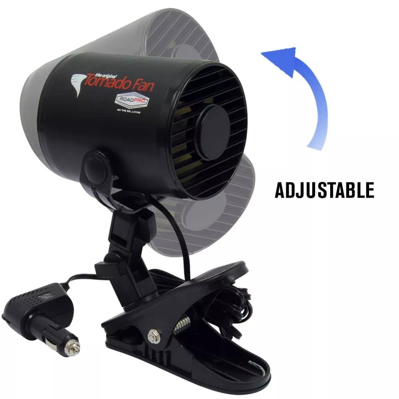 RoadPro RPSC-857 12-Volt Tornado Fan with Clip
