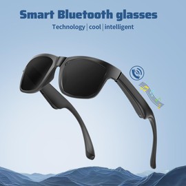 Smart Glasses for Men Women, AI Bluetooth Sunglasses with Voice Assistant, Open Ear Smart Sunglasses with Blue Light Filter and UV Pretection Polarized Lenses, Anti-Sound Leakage for Outdoor & Indoor