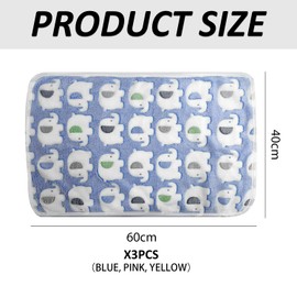 CYNOSURETECH 3 Piece Cat Blanket, Puppy Blanket, Fluffy Pet Blanket, Washable Cat Blanket for Indoor Cats, Fluffy Small Blanket, Warm Pet Blanket for Kittens, Puppies and More