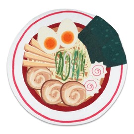 Cute Ramen Bath Mat Round Bathroom Mat Washable Fluffy Bathroom Rugs with Non Slip Backing Funny Soft Water Absorbent Bath Mat Rug