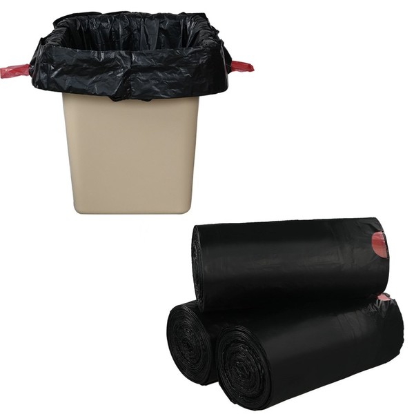 Begale Small Drawstring Garbage Bag, 4 Gallon Black Trash Bags, 110 Bags