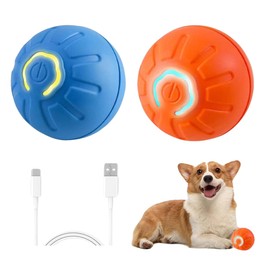 MILEDY 2PCS Shaky Ball for Dogs, Shaky Ball Toy for Dogs, Vibrating Dog Ball, Vibrating Ball for Dogs, Shaky Ball Moving Dog Toy, Automatic Moving Dog Toy Ball, Suitable for All Dogs (Orange+Blue)