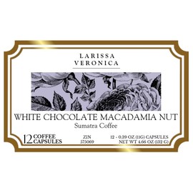 White Chocolate Macadamia Nut Sumatra Coffee (Single Serve K-Cup Pods) (Gourmet, Naturally Flavored, Whole Coffee Beans) (12 pods, ZIN: 575069)