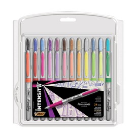 BIC Marcador Permanente Punto Ultra Fino Marca Diferentes Superficies Marking Surtido de Colores 24 Piezas