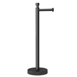 YUMORE Toilet Paper Holder Stand Freestanding, Weighted and Sturdy Matte Black Stainless Steel Design with Non-Slip Cap, Rustproof Tissue Roll Holder for Modern Bathroom, RV