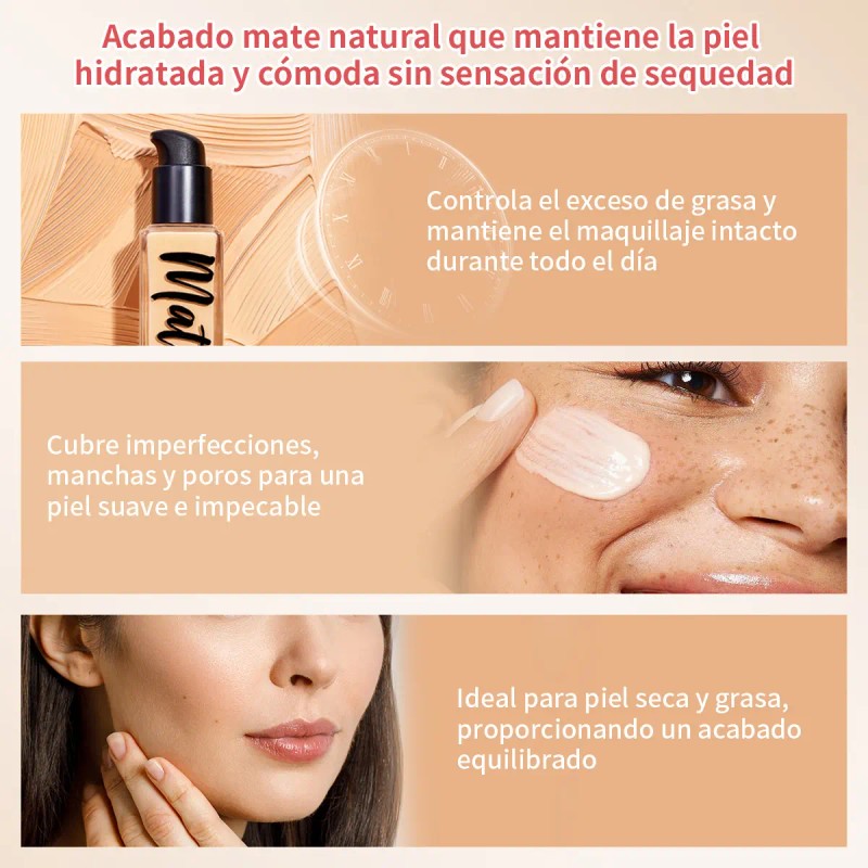 Bases De Maquillaje Mate Ultramo Larga Duración Oil Control