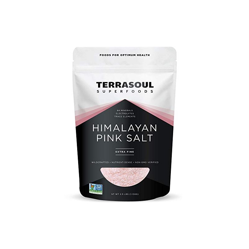 Terrasoul Superfoods Himalayan Pink Salt, 2.5 Lbs - Extra Fine