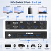 GREATHTEK 8K@60HZ HDMI Displayport KVM Switch 2 Monitors 2 Computers