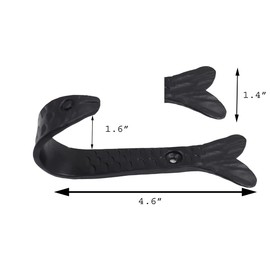 The Metal Magician Pack of 4 Fish Tail HANDFORGED Rustic Wrought Iron Hooks Vintage Old Country Iron Hanging Hooks Cottage Kitchen Hand Forged